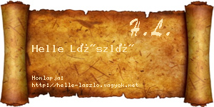 Helle László névjegykártya